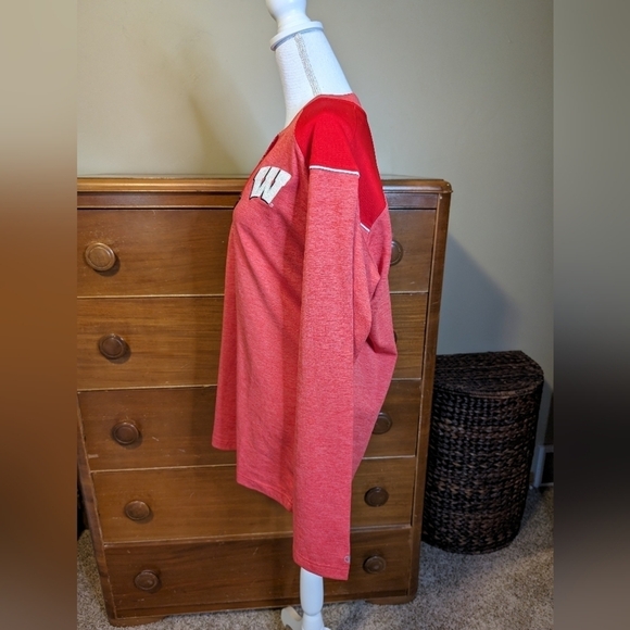 WISCONSIN BADGER Y2K Pullover 1/4 Zip Long Sleeve SHIRT VINTAGE Unisex SZ L - Picture 7 of 11
